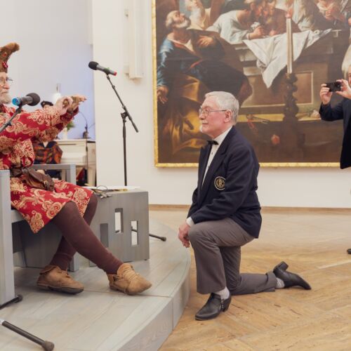 Šermiarsky majster Peter Koza a vydavateľ pán Leonid Křížek