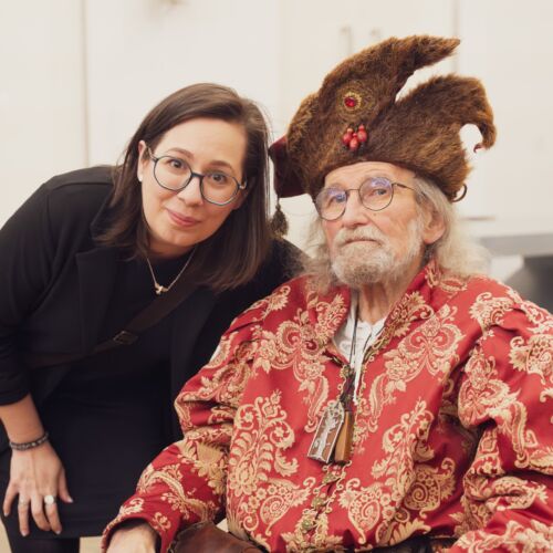 Šermiarsky majster Peter Koza v spoločnosti dámy