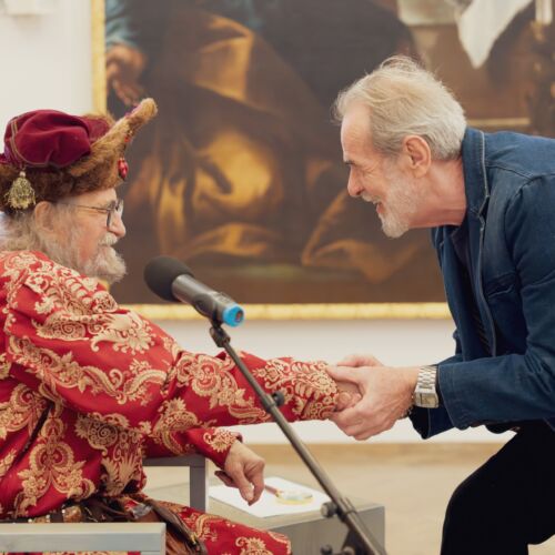 Šermiarsky majster Peter Koza so svojim priateľom