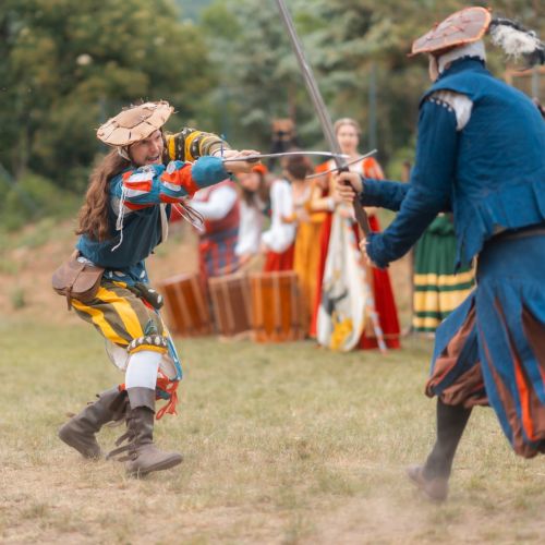 Šermiarske súboje na hrade Devín, ktoré organizuje skupina TOSTABUR