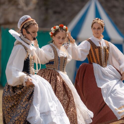 Dobové tance, podujatie Rytieri na Devíne, šermiarska skupina TOSTABUR